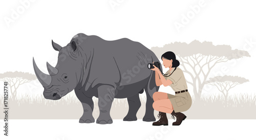 Wildlife Photographer Captures Rhino: A Moment of Safari Adventure