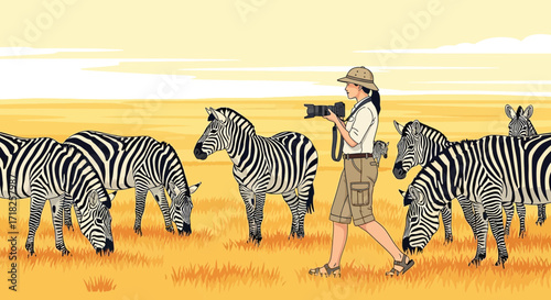Wildlife Photography Expedition Featuring Zebras in Savanna, a Photographic Safari Journey