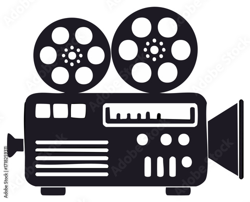 Vintage film projector icon symbol illustration vector
