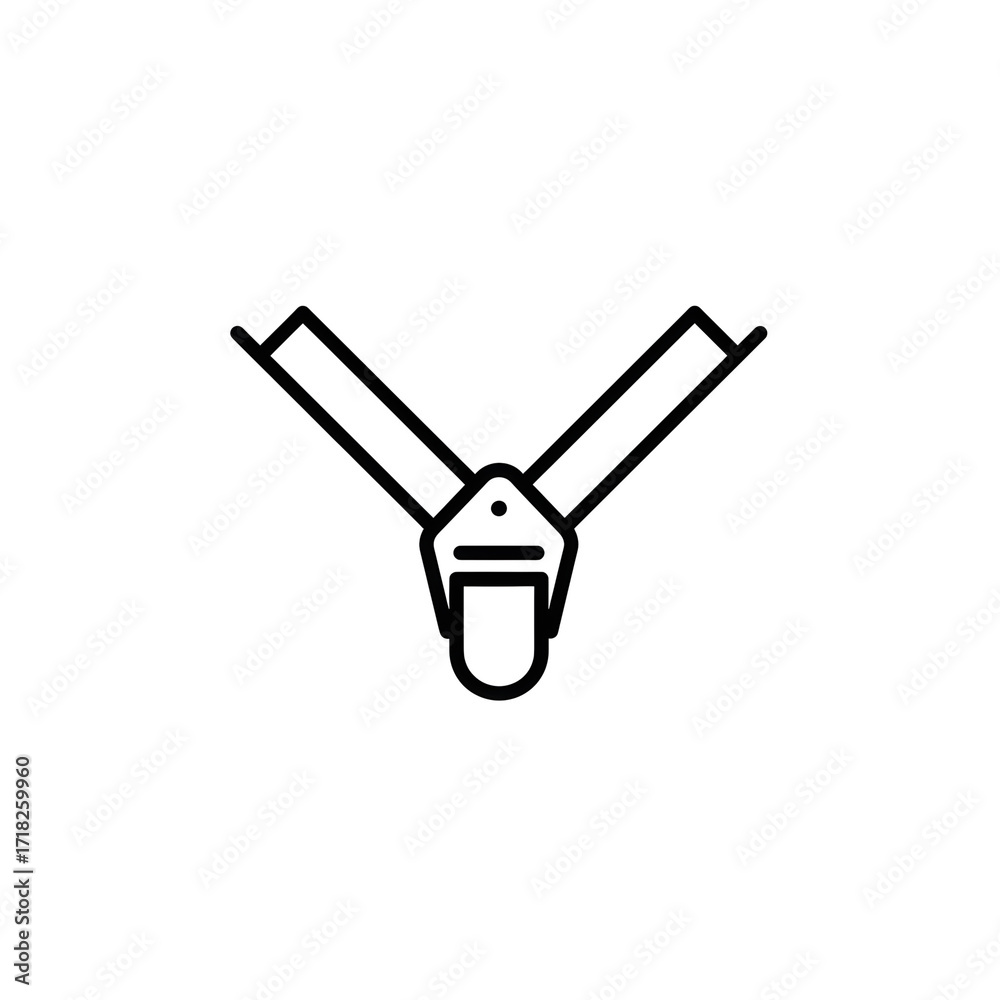 Fototapeta premium Illustrative outline of a suspender clip in minimalistic style 
