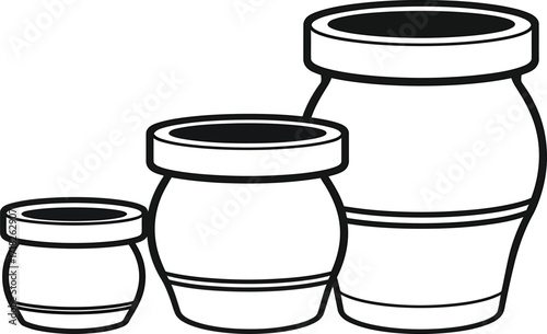 Traditional clay pots for storage, cultural earthenware kitchen design

