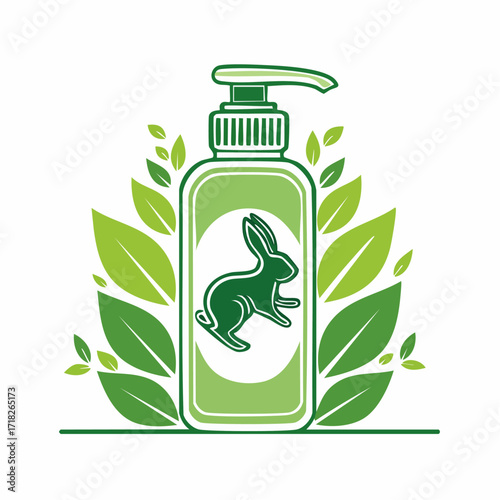 Logo kosmetyków nietestowanych na zwierzętach. Symbol wegańskiej i ekologicznej pielęgnacji.
