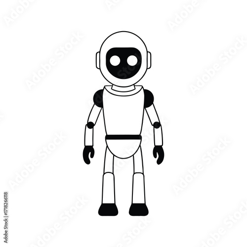 mart humanoid robot with glowing blue eyes 