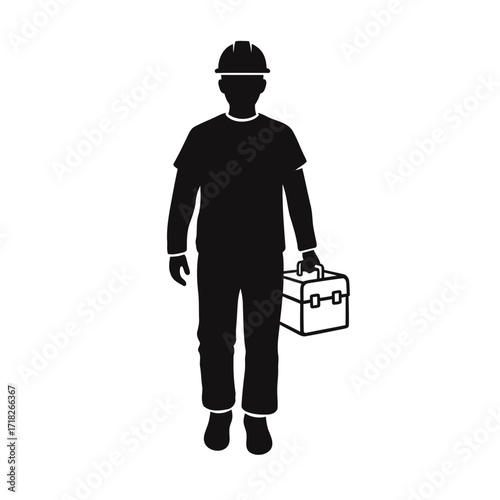 Construction Worker Icon Silhouette