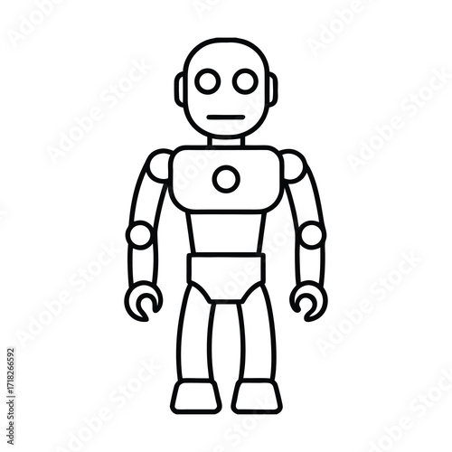 smart humanoid robot outline with glowing style 