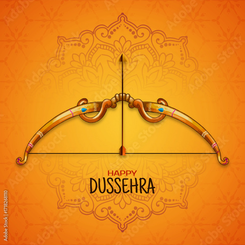 Happy Dussehra religious Indian festival elegant background