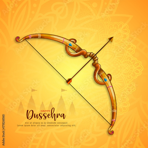 Happy Dussehra religious Indian festival elegant background
