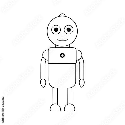 minimalist smart robot design with metallic 
