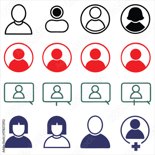 User profile icons person avatar