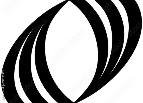 Black on white background vector pattern of curved thick lines. Sports design element. Logo. Vector background. Place for text