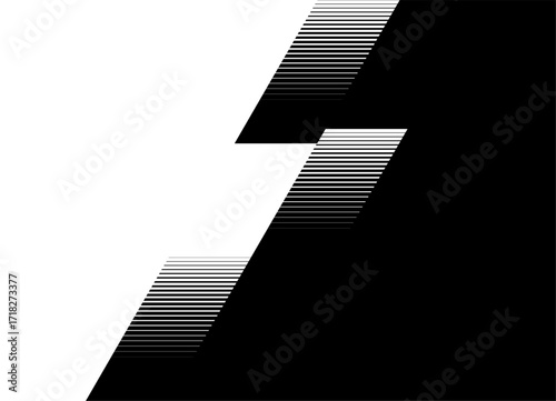 Transition from black to white. Striped design element. Modern vector background. Thin parallel lines. 