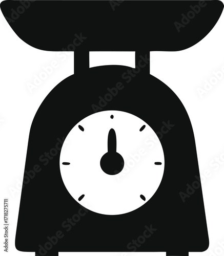 Vector illustration of scales of justice with a vintage clock dial and an antique balance