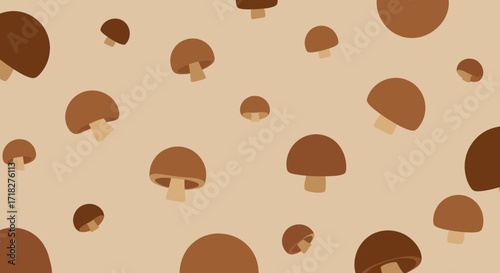 Mushroom medley A seamless design of organic vegetable food for backgrounds and designs