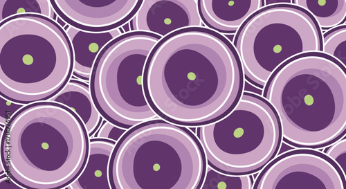 Organic Vegetable Food Pattern A Whimsical Illustration of Purple Vegetables