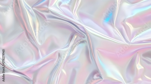 A captivating depiction of flowing, iridescent fabric, showcasing subtle hues of pastel colors.