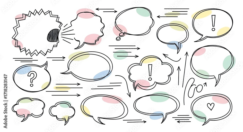 Fototapeta premium Collection of comic style speech bubbles