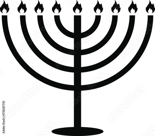 Menorah icon symbol isolated on white background