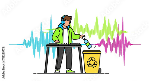 Musical Maestro Embracing Recycling: A Fusion Of Sound And Environmental Awareness