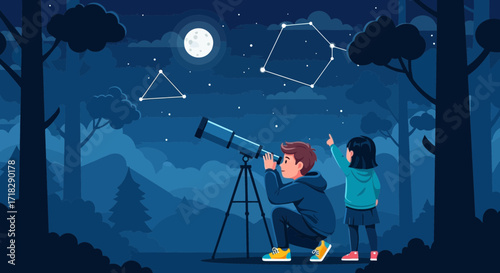 Nighttime Astronomy Exploration: Discovery Adventures Under the Lunar Glow for Children