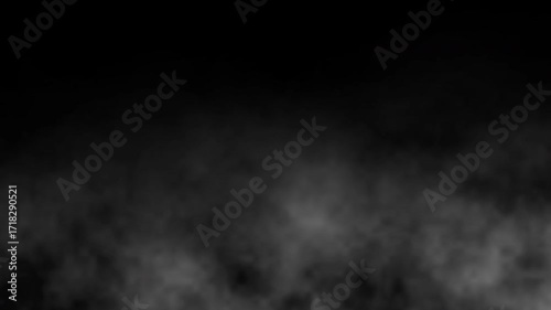 Thick smoke effect slowly floating on black space. Abstract white steam on dark background. Gray fog 4K video . smoke on black background