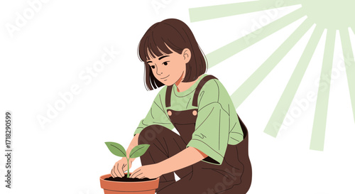 Young Person Planting A Seedling: A Symbol of Growth and Agricultural Activity
