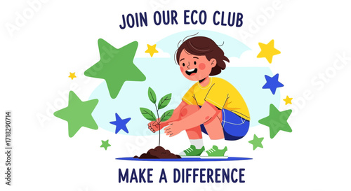 Young Person Planting New Life Symbolizing Environment Conservation For The Future