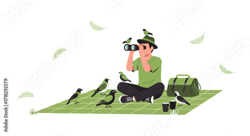 Observing Avians: A Birdwatcher's Leisurely Pursuit Of Wildlife Amidst Nature