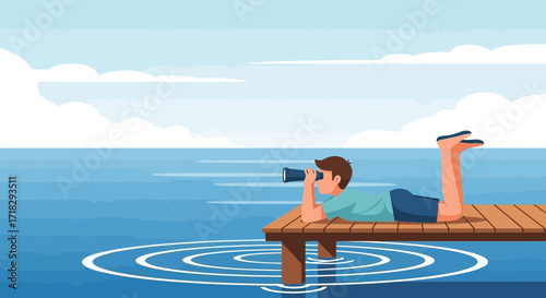 Observing The Distant Horizon And Searching For What The Sea Might Bring In View