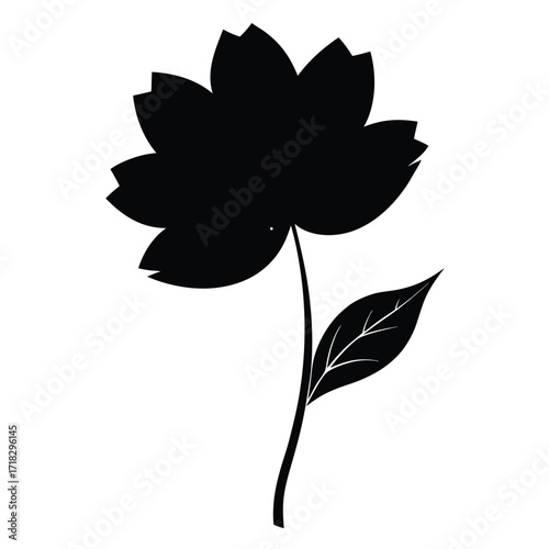 Cosmos Silhouette Illustration with Stars and Planets on a White Background