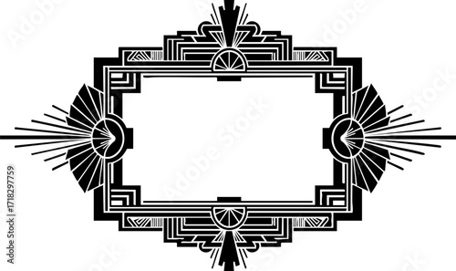 Принти на полотні Elegant Art Deco frame design for invitations, posters, and decorative projects, adding vintage flair and sophistication to any creation