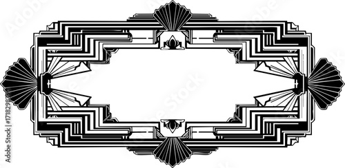 Elegant Art Deco frame design adds vintage glamour to invitations and event stationery for a sophisticated touch.