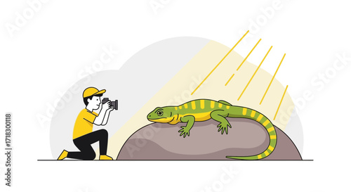 Photographer Captures Stunning Imagery Of Lizard Resting On A Rock Under Sunlight