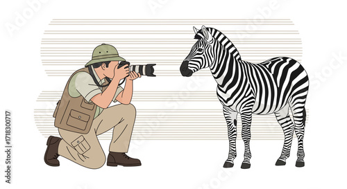 Photographer Capturing Striking Portrait Of A Zebra In Its Natural And Exotic Habitat