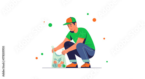 Person Is Organizing The Bag Of Groceries Purchased from The Farmer Market