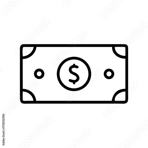 Dollar bill money currency cash payment finance wealth income investment savings business icon vector graphic