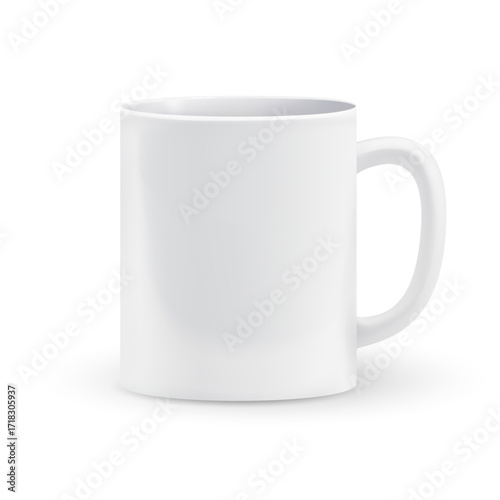 White cup on white background vector illustration