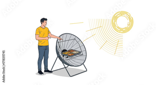 Solar Oven Demonstration, Green Energy, Sustainable Food Preparation, Eco-Friendly Living
