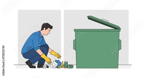 Taking Out The Trash: Person Disposing Of Litter While Cleaning Up The Surroundings