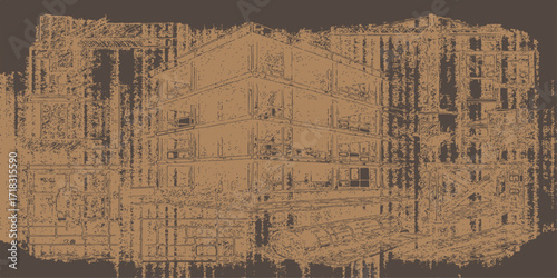 Ancient, aged paper texture on a brown wood background is a seamless, vintage pattern for art and design. vector, ancient, illustration, calligraphy, text, backgrounds, music, alphabet, china, old