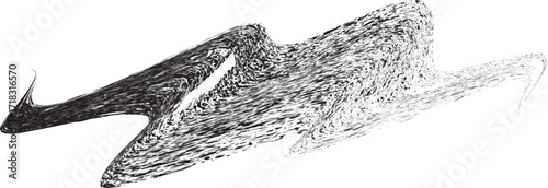 Decorative wave of line . Brush stroke waves. Abstract flow linear fluid design element .Zigzag wave. Wavy Music sounds lines. Squiggle brush stroke . Ornament design.Line art .Brush paint Vector 