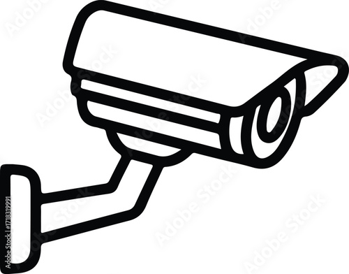 Silhouette security camera monitoring system for safety vector illustration