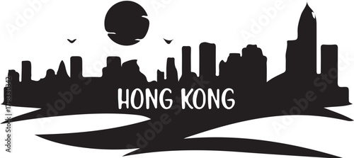 Vector art of hong kong city skyline for poster design