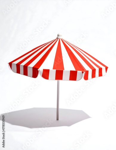 Red and white striped umbrella