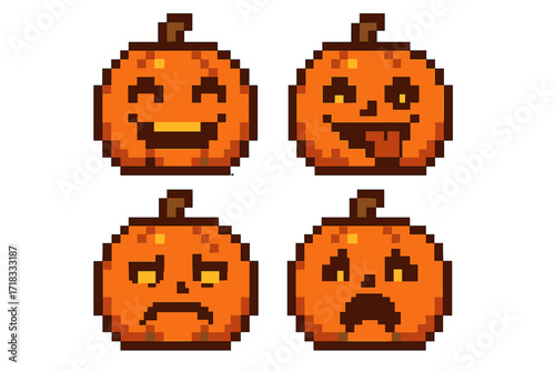 Pixel Pumpkin Faces (Halloween)