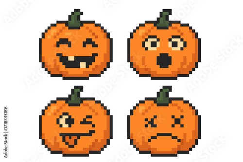 Pixel Pumpkin Faces (Halloween)