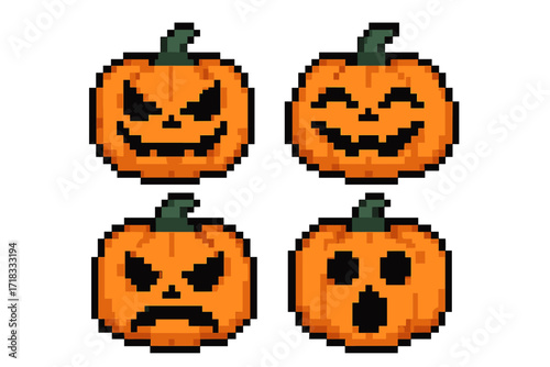 Pixel Pumpkin Faces (Halloween)