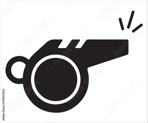 Whistle silhouette icon representing referee and sports equipment