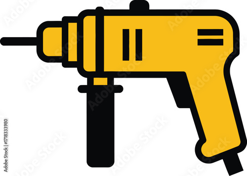 Power drill vector icon | construction & industrial tool