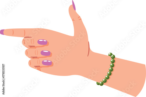 Female finger hand point gesture