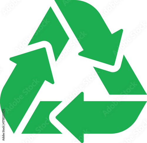 Recycling arrow green icon vector illustration